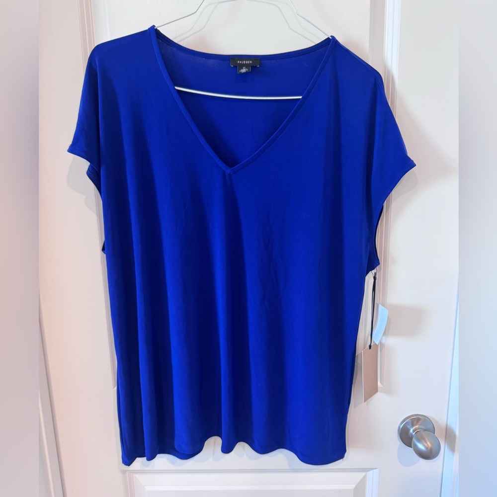 NWT Halogen Royal Blue V-Neck Tee Size 1X